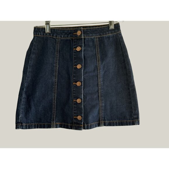 Forever 21 Women's Denim Button-Front Mini Skirt Size S Sku 3189 - Picture 5 of 5